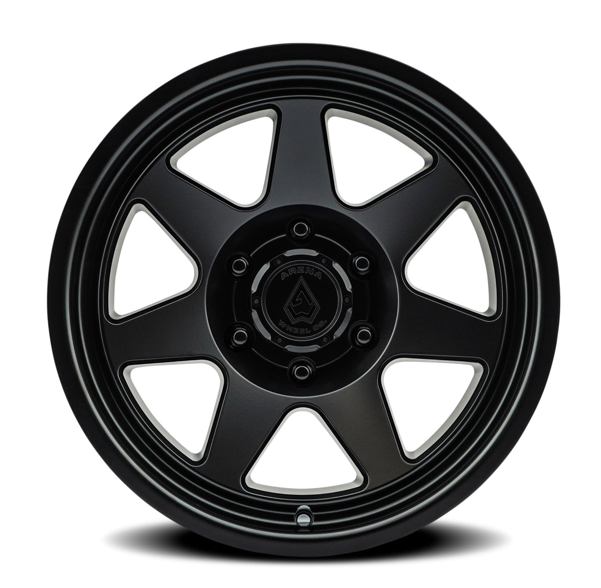 Black alloy wheel on a white background