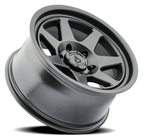 Gray alloy wheel on a white background
