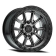 Black Glossy Outer Ring with Glossy Metal Center. Area Wheel Co.