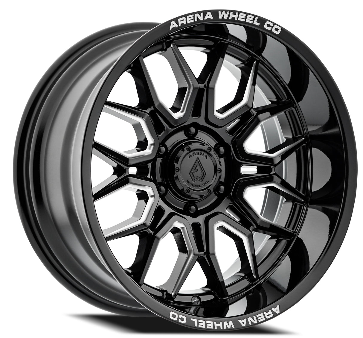 Arena A117 Violator Gloss Black & Milled 22x12 -44mm Wheel