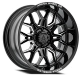 Arena A117 Violator Gloss Black & Milled 22x12 -44mm Wheel