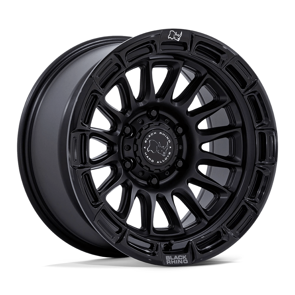 Black Rhino MATTE BLACK W/ GLOSS BLACK LIP RIVAL 20X9 5X5 71 +1 M-BLK G-BLK