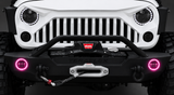 Trail Ops RGB LED Halo Fog Lights for Jeep Wrangler JK, JL & Gladiator JT (4- Point Mount)