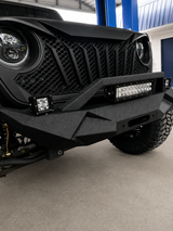 Trail Ops Stubby Front Bumper w/ Light Bar &amp; Cube Lights – Jeep Wrangler JL / JLU &amp; Gladiator JT (2018–2026)