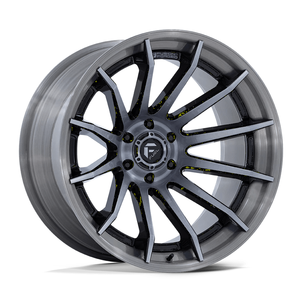 Fuel 1PC GLOSS BLACK BRUSHED DARK TINT BURN 20X10 5X5 71 -18 G-BLK BRDT
