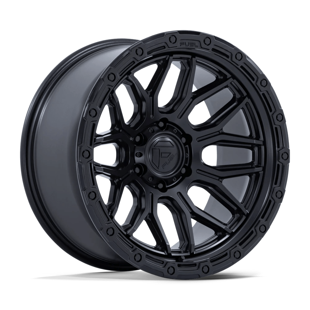 Fuel 1PC MATTE BLACK W/ GLOSS BLACK LIP SURGE 20X10 5X5 71 -18 M-BLK GB-LP