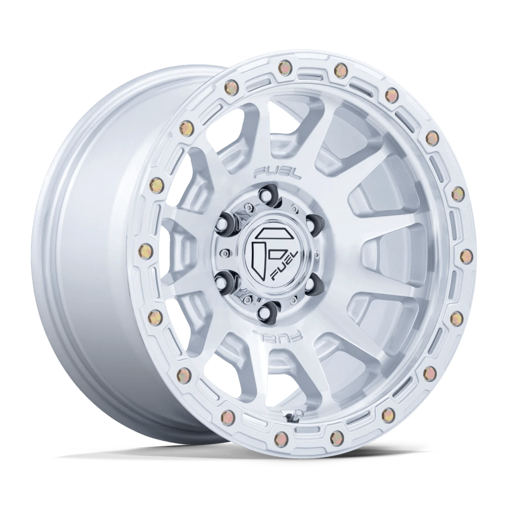 Fuel 1PC GLOSS SILVER W/ MACHINED FACE FORTRESS 17X9 5X5 71 -12 G-SLV-MCH