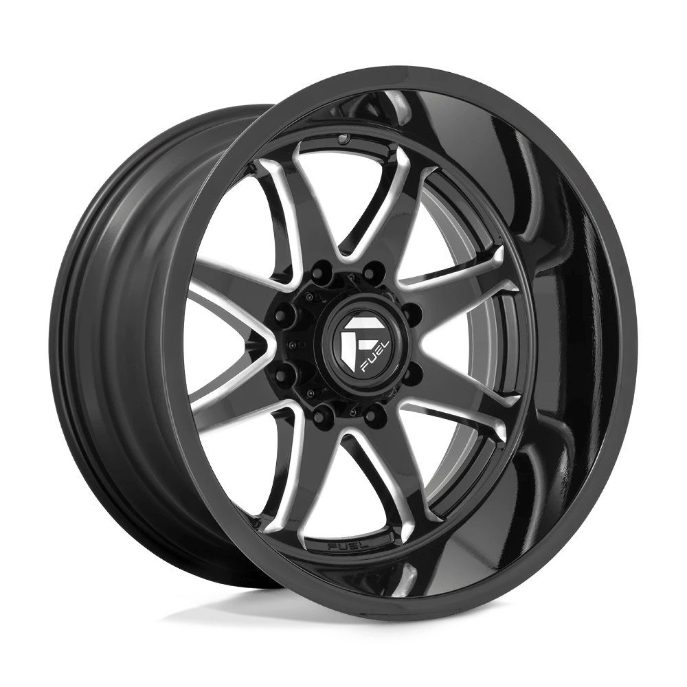 Fuel 1PC GLOSS BLACK MILLED D749 HAMMER 22X12 5X5 71.5 NBL -44MM