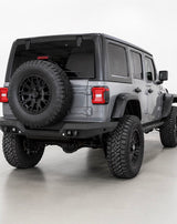 JL/JLU Full Width Rear Bumper with T/O logo & 2 Cubes (Sensor holes)