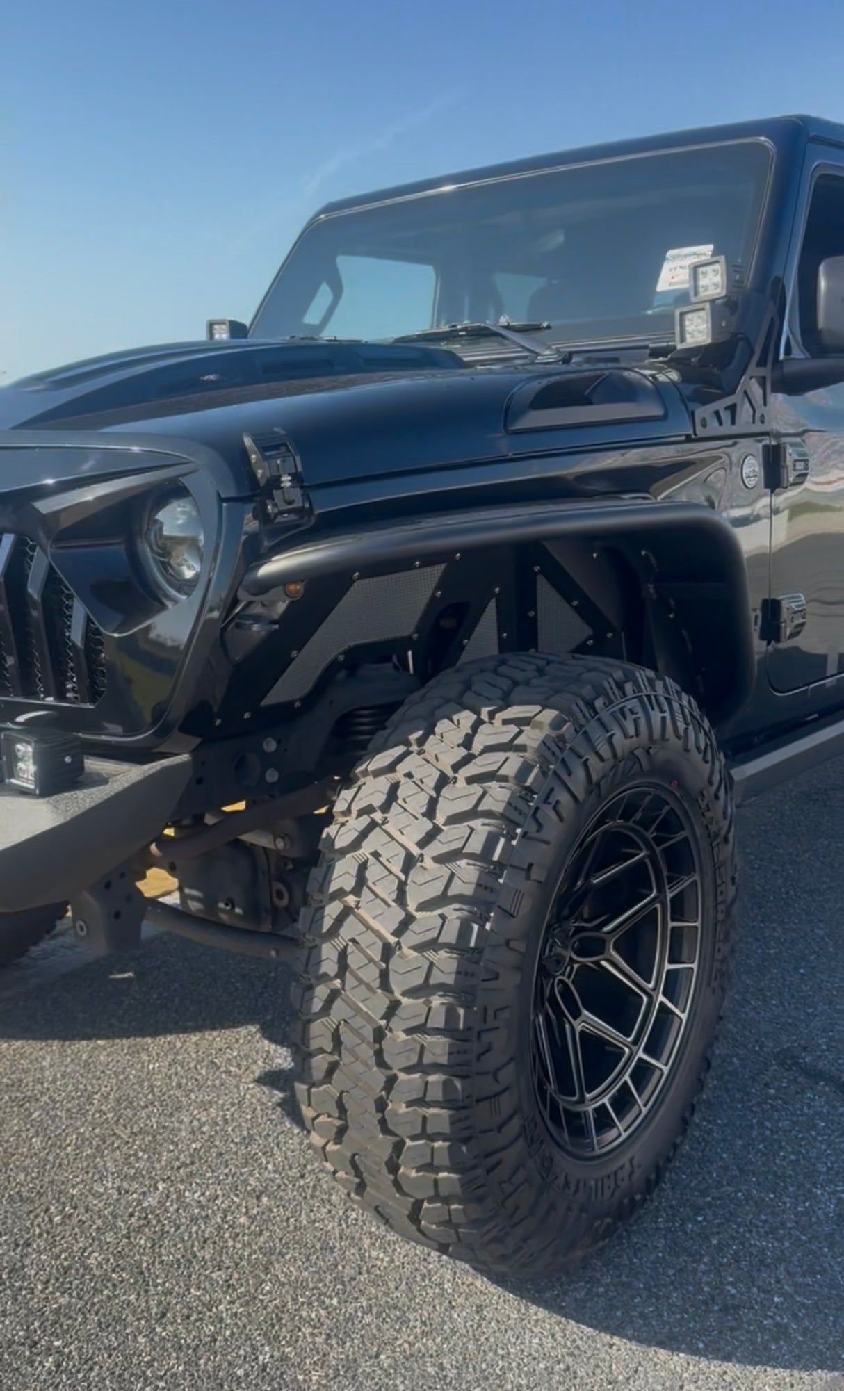 Jeep Gladiator custom vented hood by Trail Ops