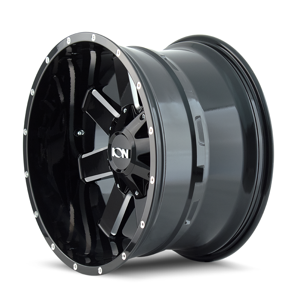 ION 141 GLOSS BLACK MILLED 20X12 5-127/5-139.7 -44MM 87MM