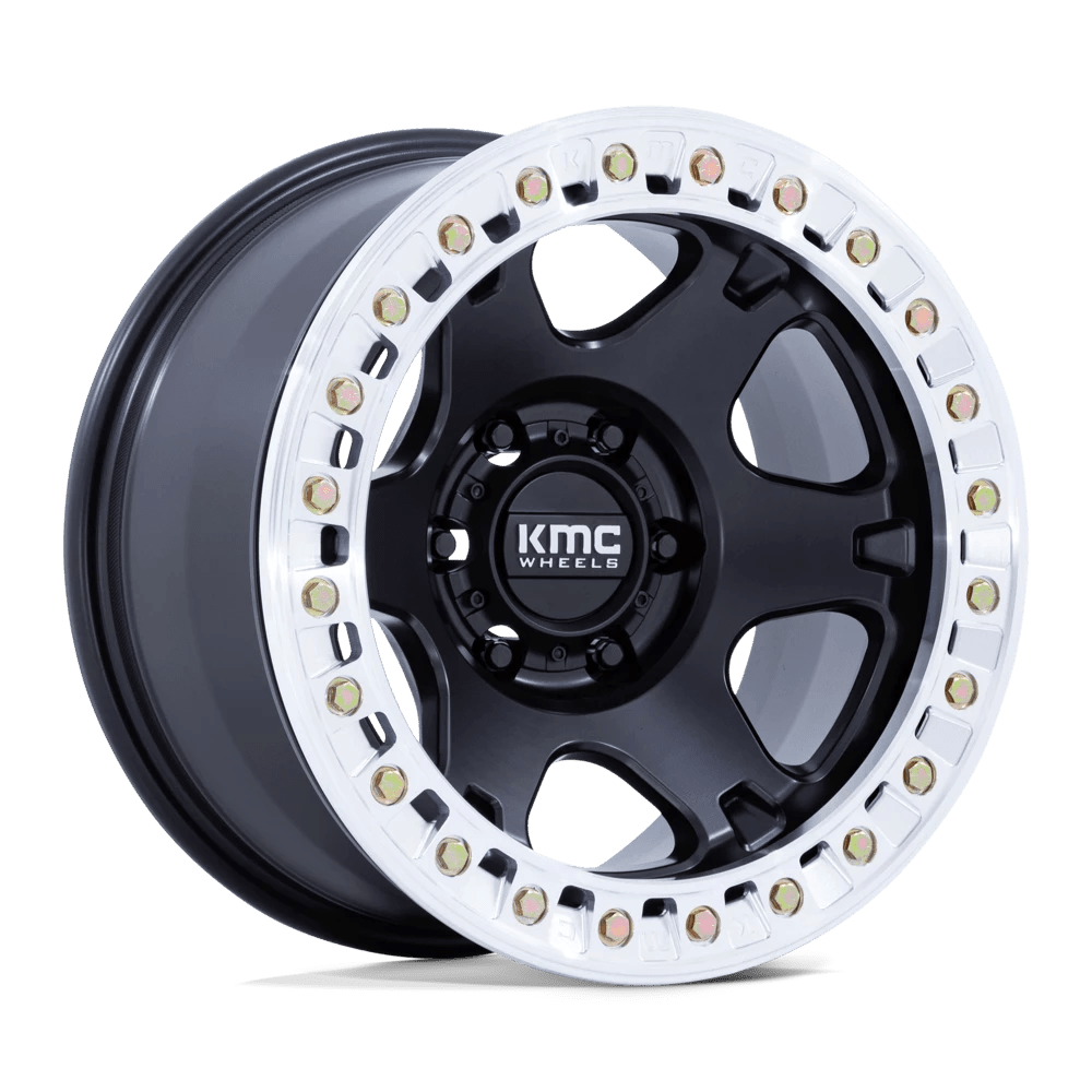KMC SATIN BLACK W/ MACHINED RING VI BL 17X9 5X5 71 -12 S-BLK-MACH