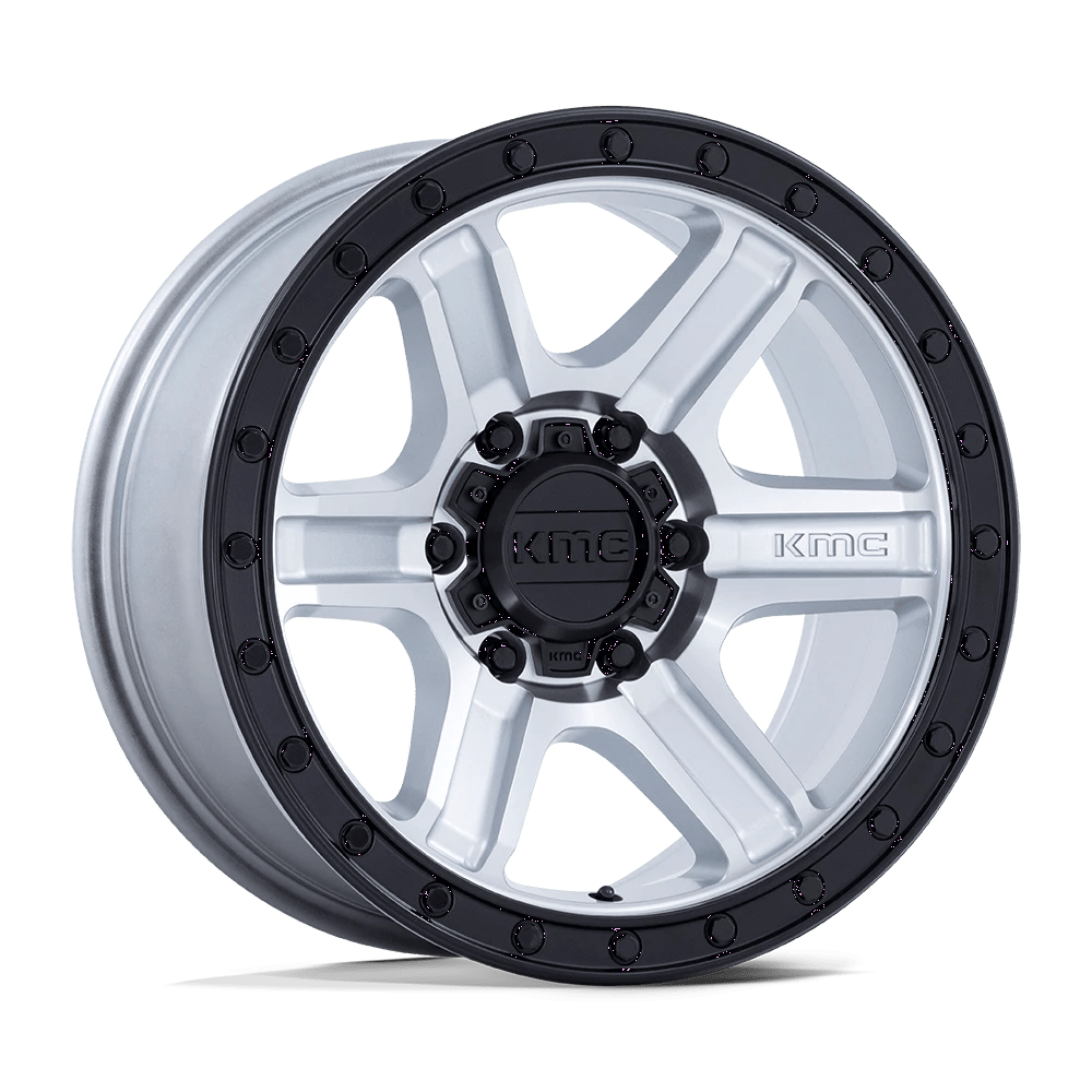KMC MACHINED W/ GLOSS BLACK LIP OUTRUN 17X8.5 5X5 71 -10 MACH GBLK-LP