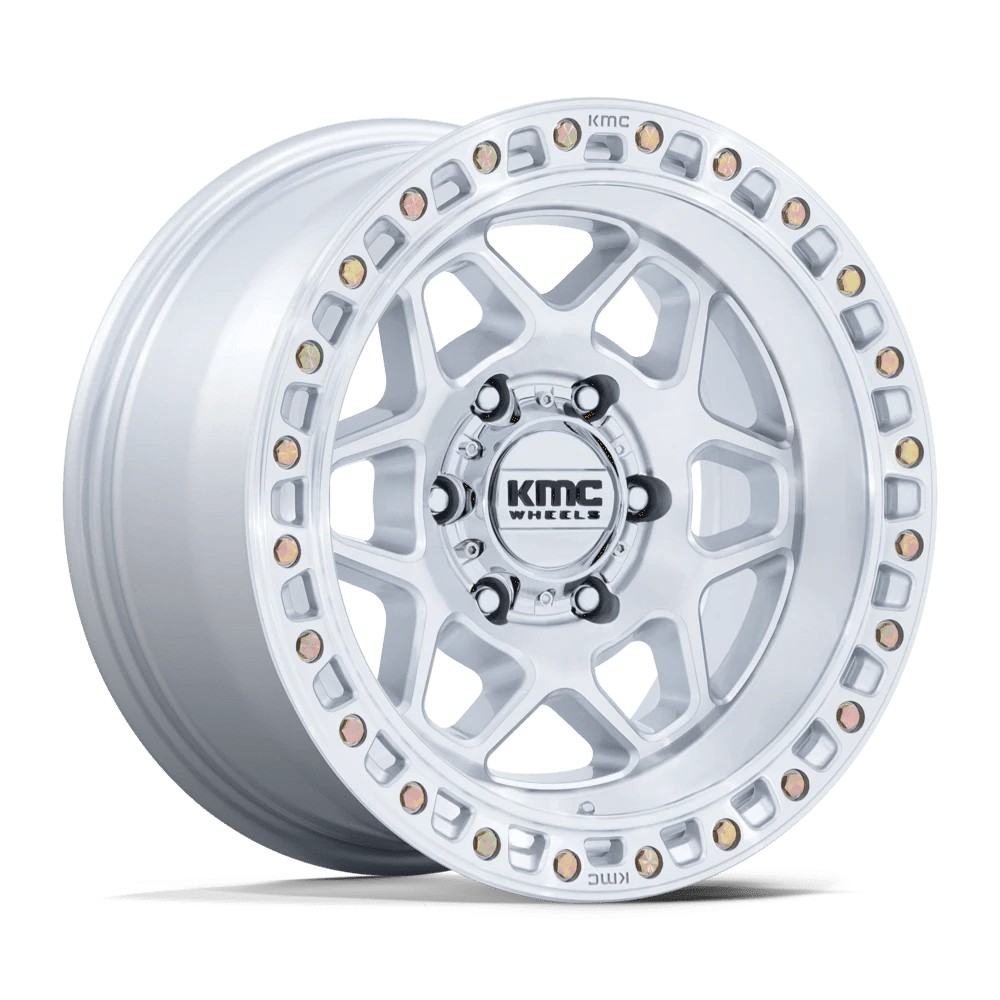 KMC GLOSS SILVER W/ MACHINED FACE TORX 17X8.5 5X5 71 +0 G-SLV MACH-FC
