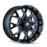 MAYHEM WARRIOR 8015 GLOSS BLACK MILLED 17X9 5-127/5-139.7 -12MM 87MM