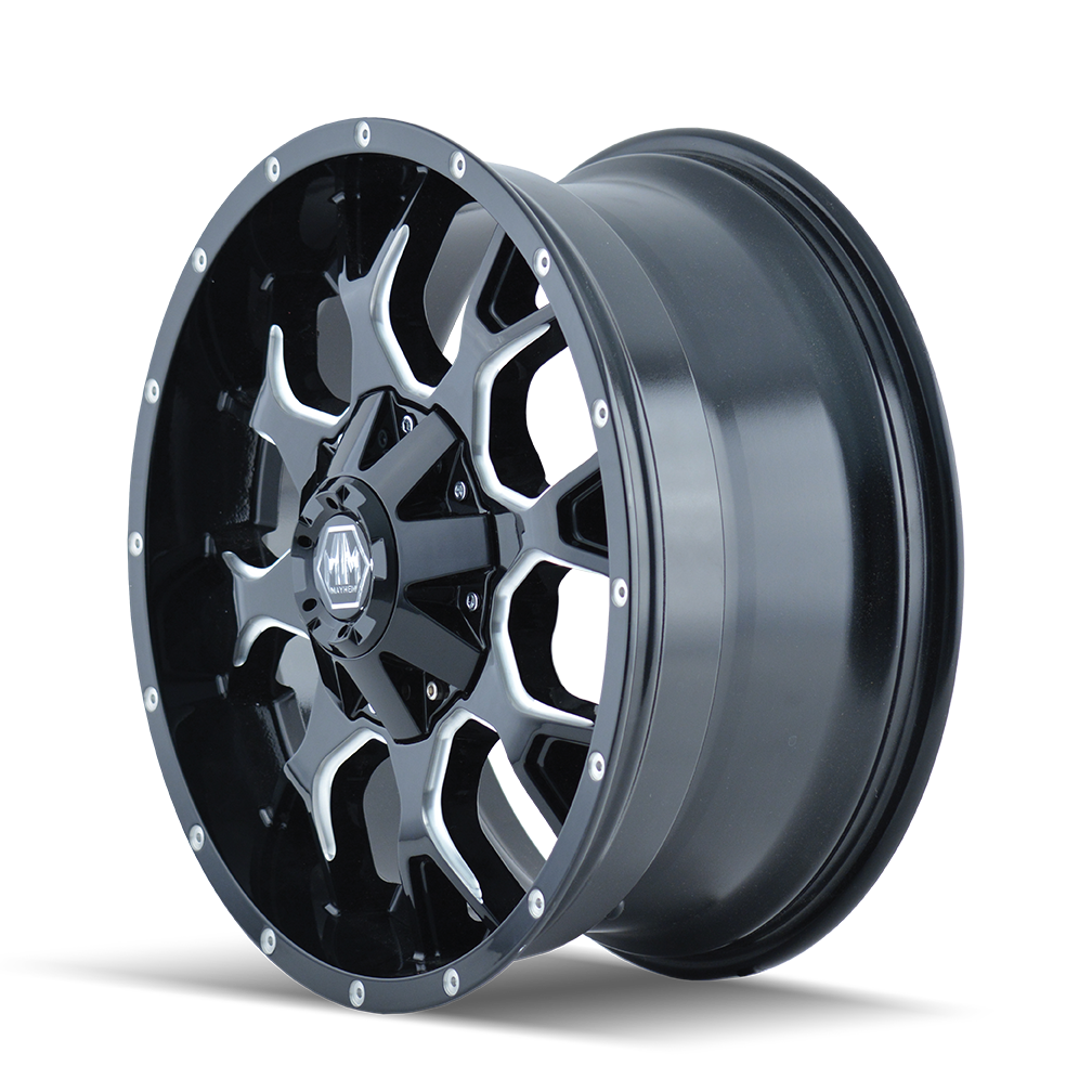 MAYHEM WARRIOR 8015 GLOSS BLACK MILLED 20X10 5-127/5-139.7 -25MM 87MM