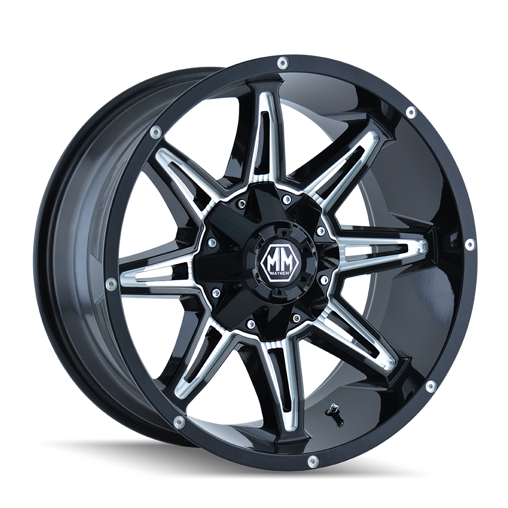MAYHEM RAMPAGE 8090 GLOSS BLACK MILLED 20X9 5-127/5-139.7 0MM 87MM