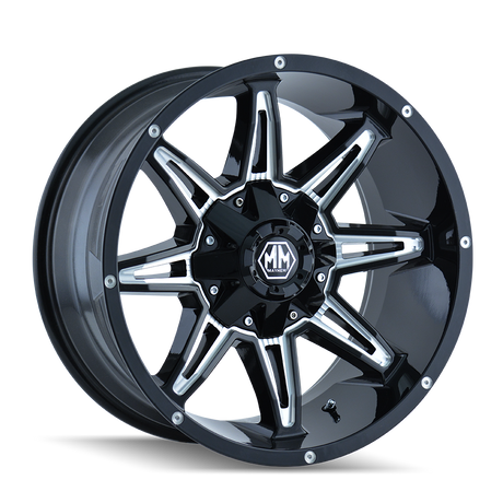 MAYHEM RAMPAGE 8090 GLOSS BLACK MILLED 20X9 5-127/5-139.7 0MM 87MM