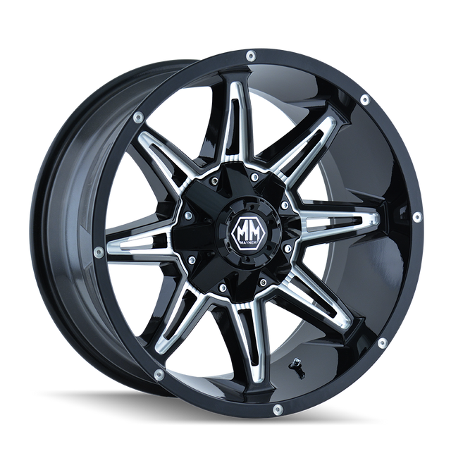 MAYHEM RAMPAGE 8090 GLOSS BLACK MILLED 20X9 5-127/5-139.7 0MM 87MM