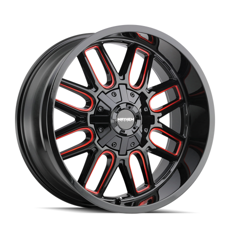 MAYHEM COGENT 8107 GLOSS BLACK MILLED PRISM RED 17X9 5-127/5-139.7 -12MM 87.1MM