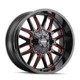 MAYHEM COGENT 8107 GLOSS BLACK MILLED PRISM RED 20X10 5-127/5-139.7 -19MM 87.1MM