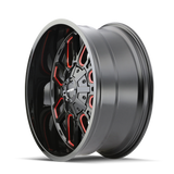 MAYHEM COGENT 8107 GLOSS BLACK MILLED PRISM RED 20X10 5-127/5-139.7 -19MM 87.1MM