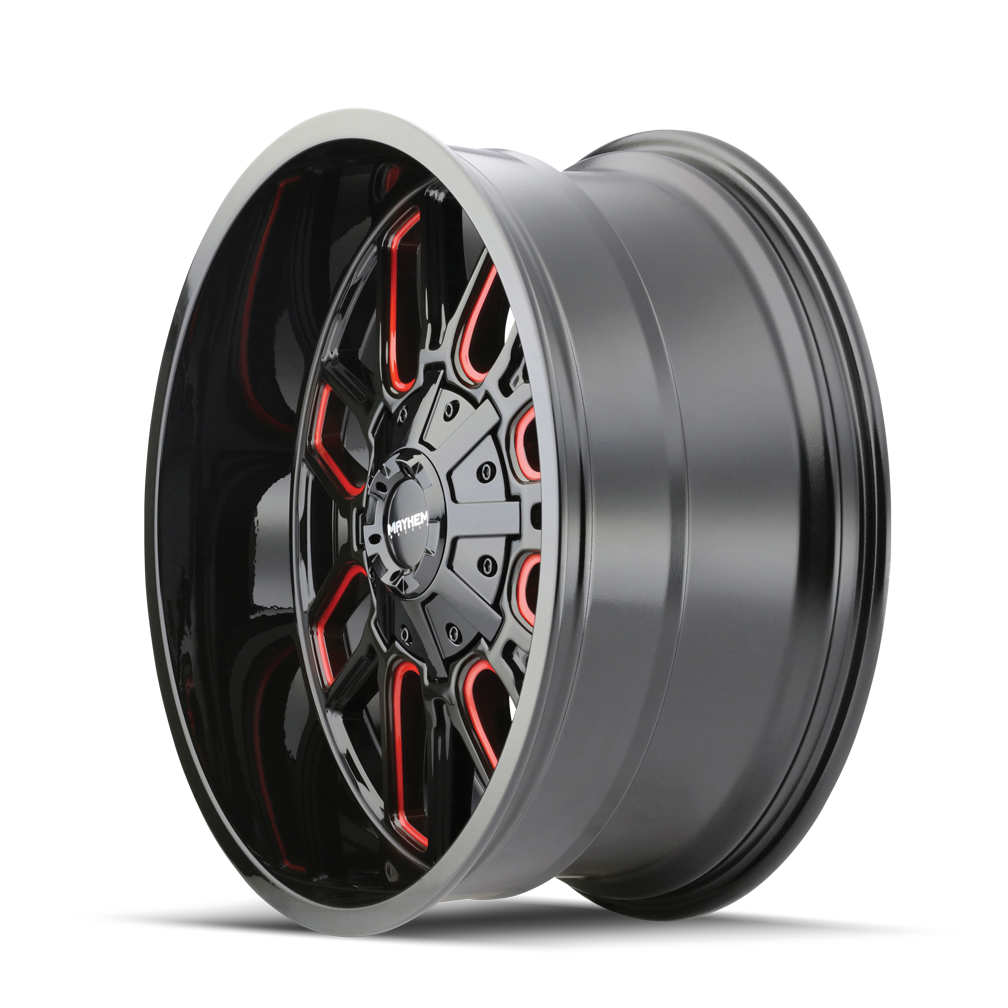 MAYHEM COGENT 8107 GLOSS BLACK MILLED PRISM RED 18X9 5-127/5-139.7 0MM 87.1MM