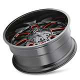 MAYHEM COGENT 8107 GLOSS BLACK MILLED PRISM RED 20X10 5-127/5-139.7 -19MM 87.1MM