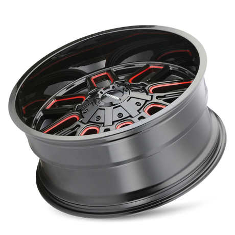 MAYHEM COGENT 8107 GLOSS BLACK MILLED PRISM RED 18X9 5-127/5-139.7 0MM 87.1MM