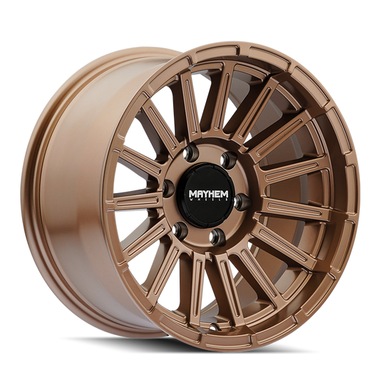 Mayhem Granite 17x9" Gold Jeep Wrangler And Jeep Gladiator Wheels