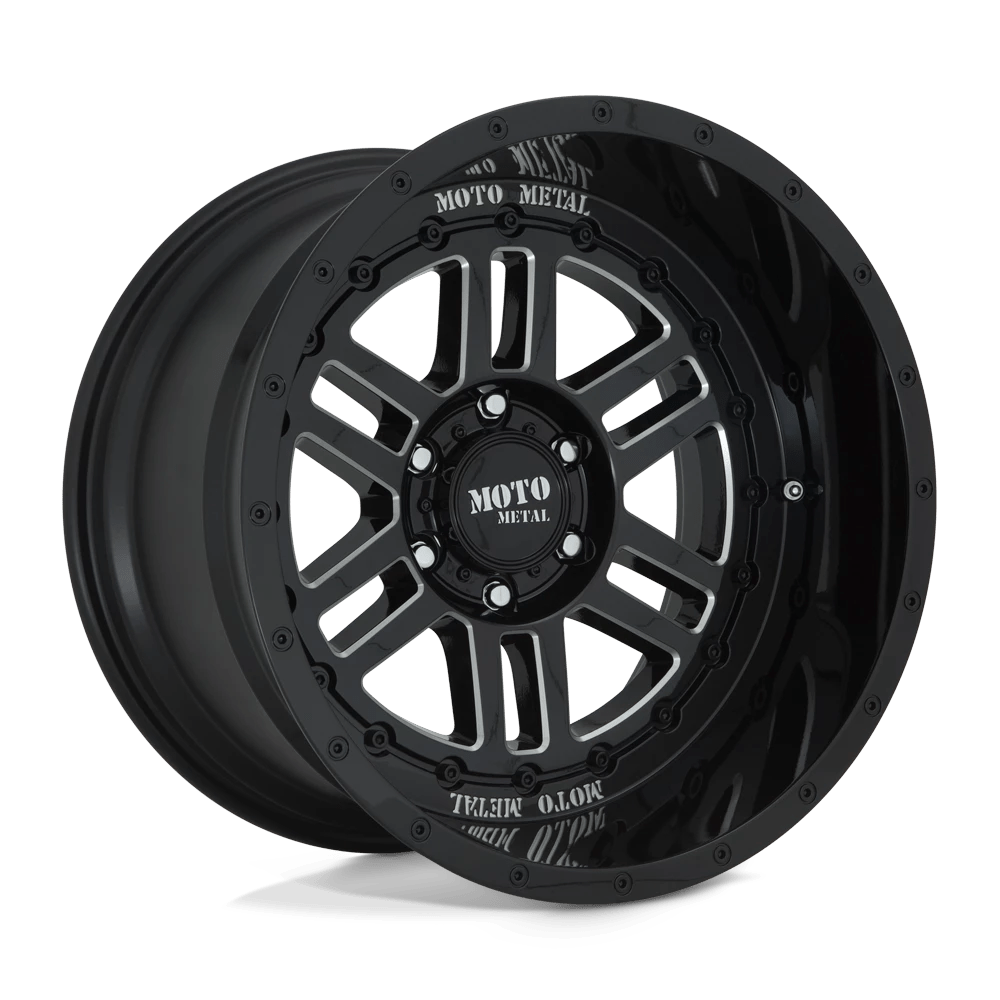 Moto Metal GLOSS BLACK MILLED MO800 20X10 5X5.0 G-BLK MILL -18MM