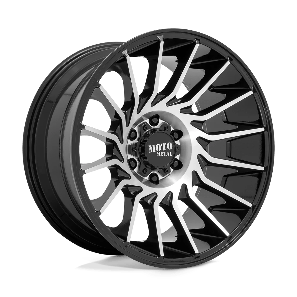 Moto Metal GLOSS BLACK MACHINED MO807 22X12 5X5.0 G-BLK MACH -44MM