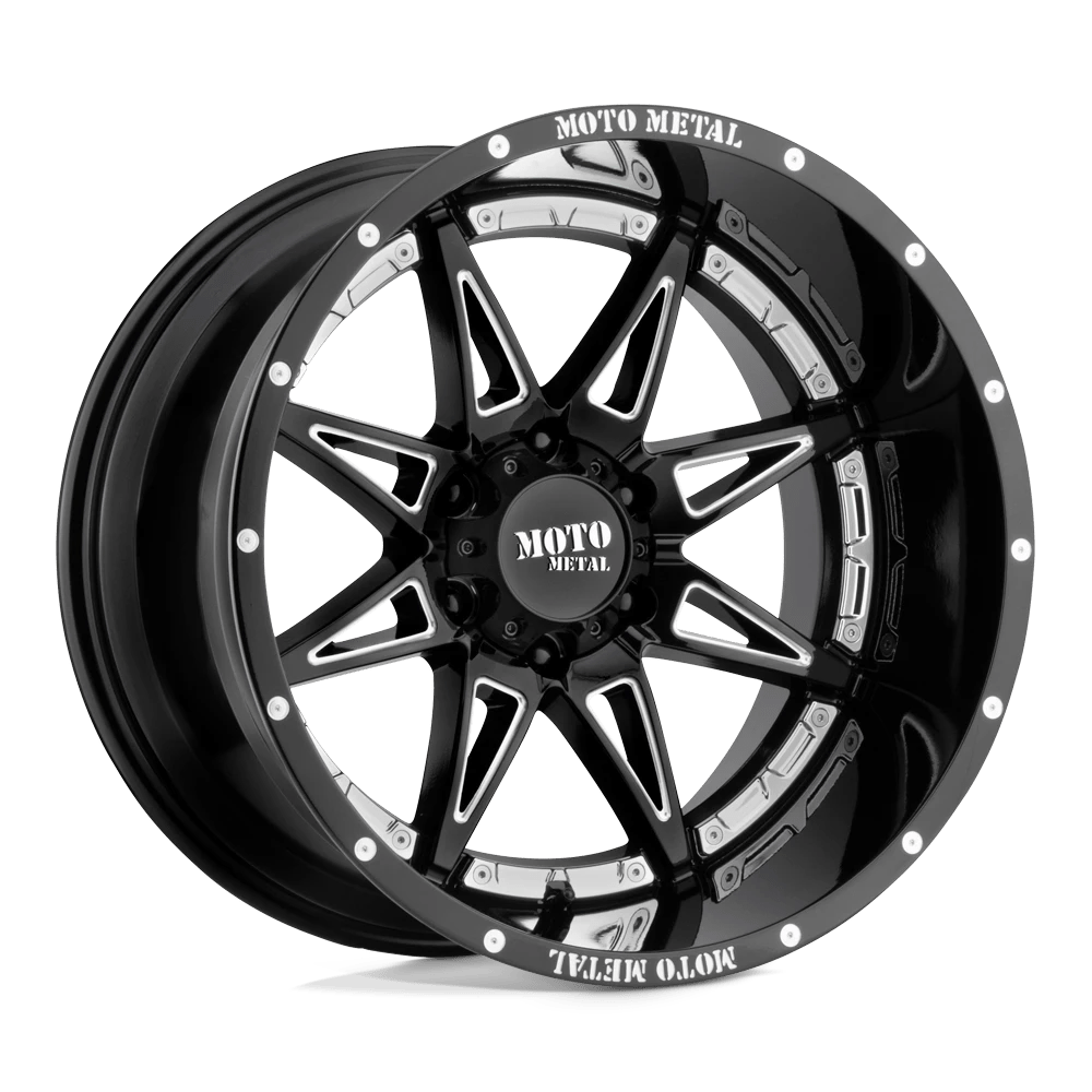 Moto Metal GLOSS BLACK MILLED MO993 20X10 5X5.0 G-BLK MILL -18MM