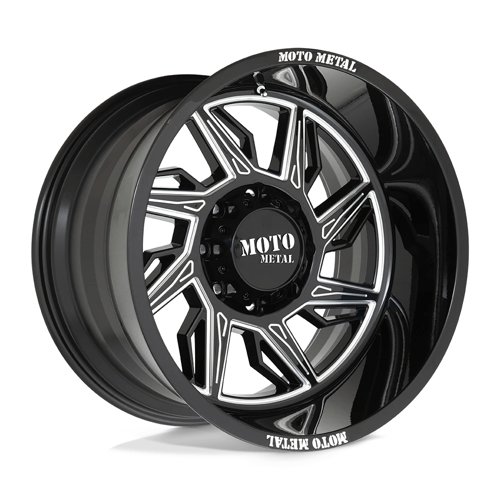 Moto Metal GLOSS BLACK MILLED - RIGHT DIRECTIONAL MO997 20X10 5X5.0 G-BLK MILL -18MM RIGHT