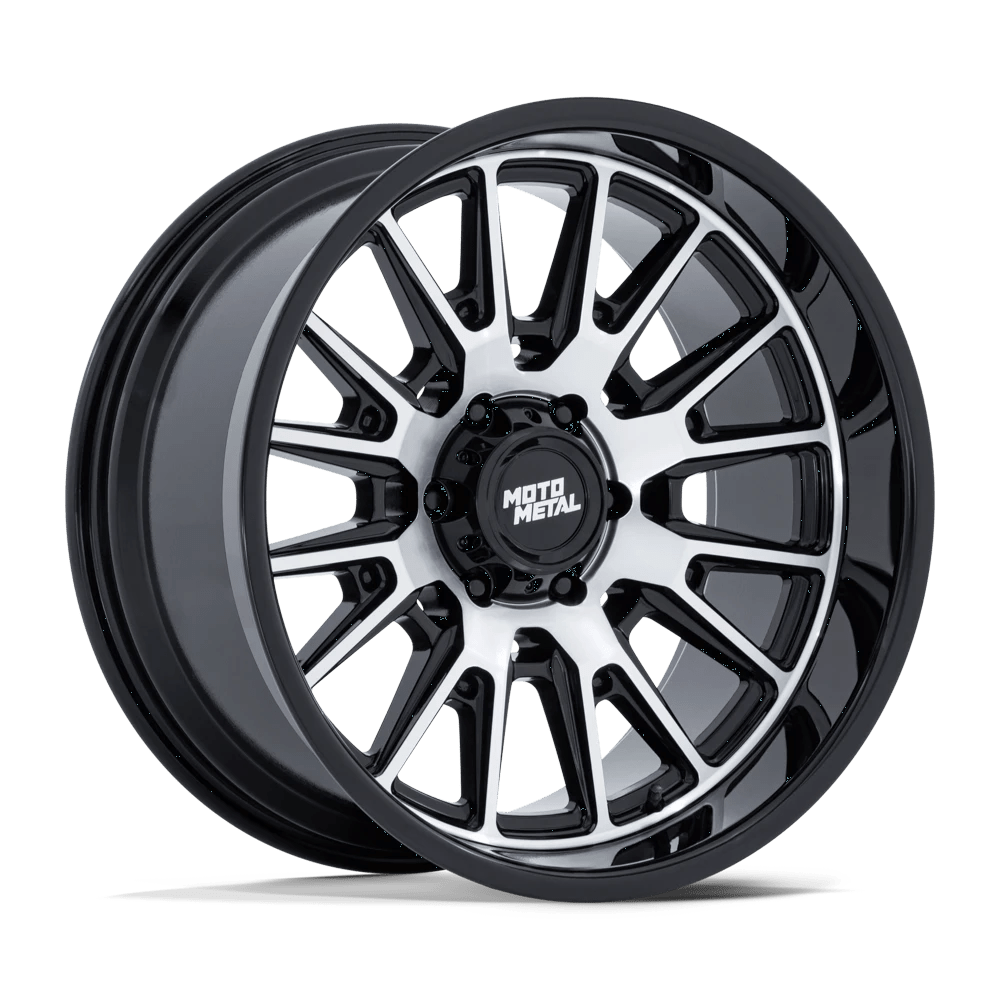 Moto Metal GLOSS BLACK W/ MACHINED FACE TEKTON 20X9 5X5 71 +1 G-BLK-MCH