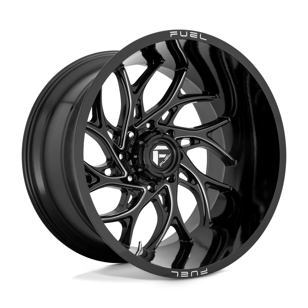 Fuel 1PC GLOSS BLACK MILLED RUNNER 22X10 5X5.0 71.5 NBL -18MM