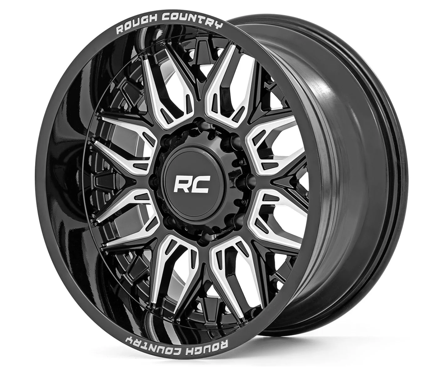Rough Country 86 Series Wheel One-Piece | Gloss Black | 20x10 | 5x5 | -19mm