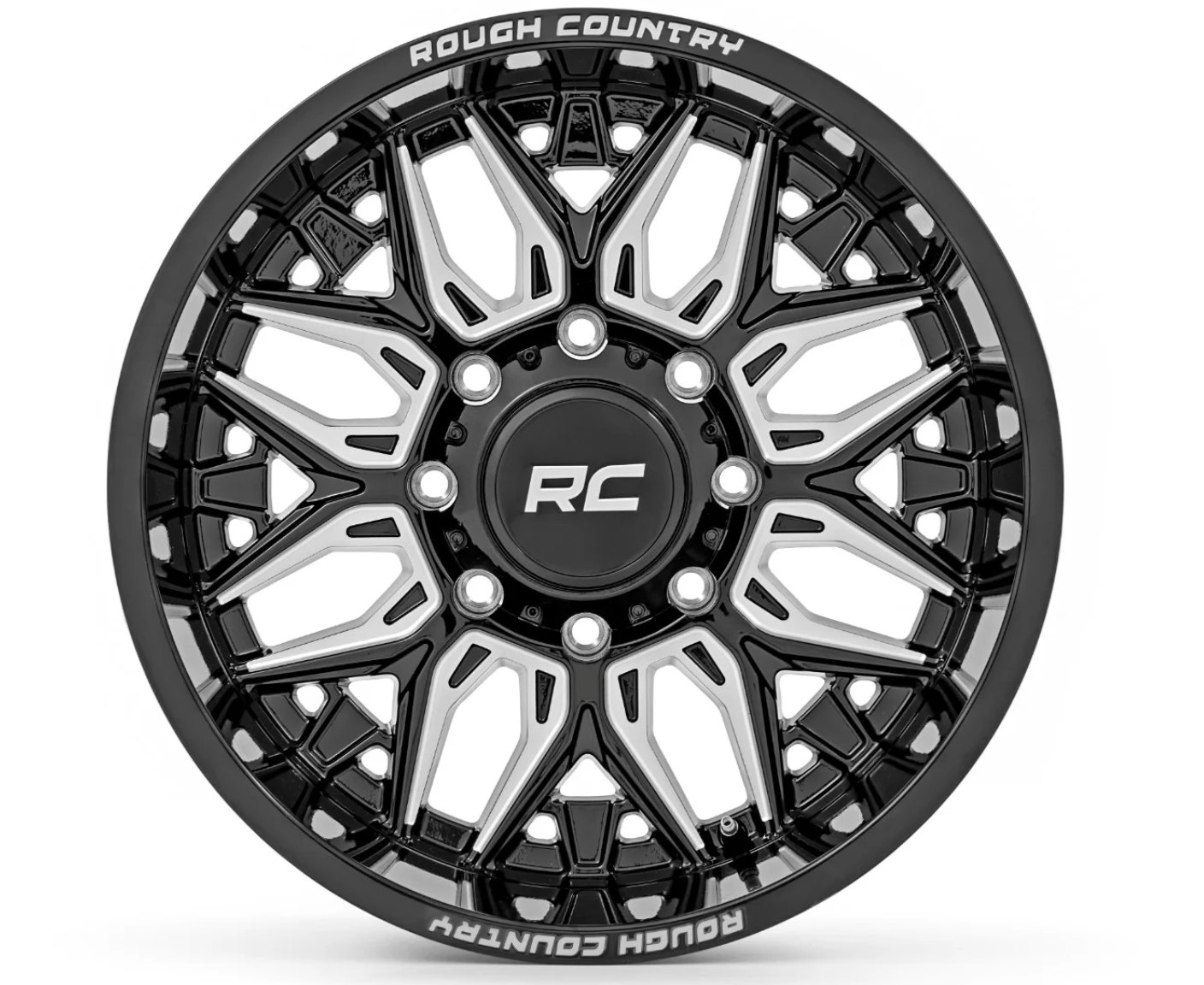 Rough Country 86 Series Wheel One-Piece | Gloss Black | 20x10 | 5x5 | -19mm