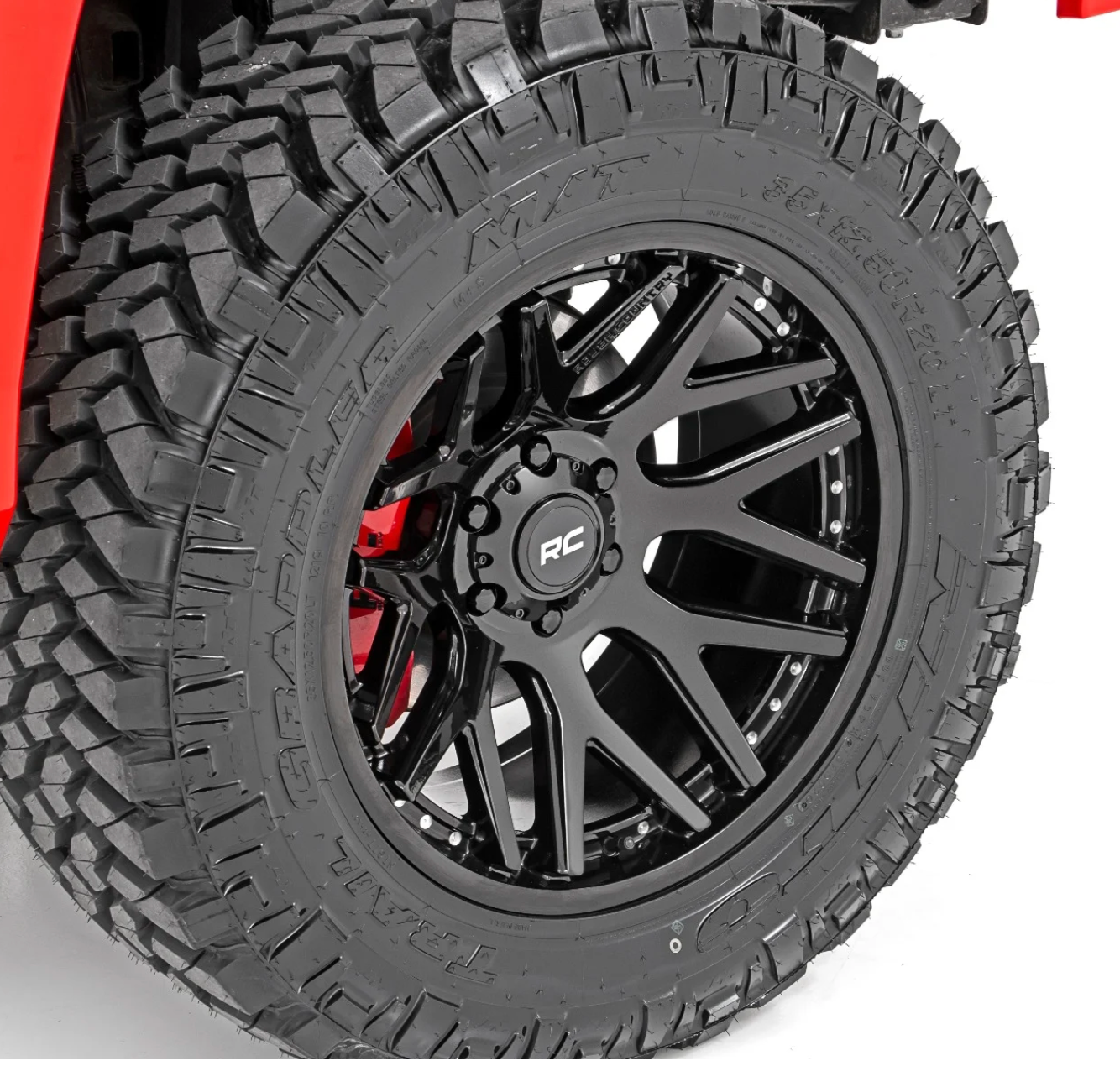 Rough Country 95 Series Wheel One-Piece | Gloss Black | 20x10 | 5x5 | -19mm