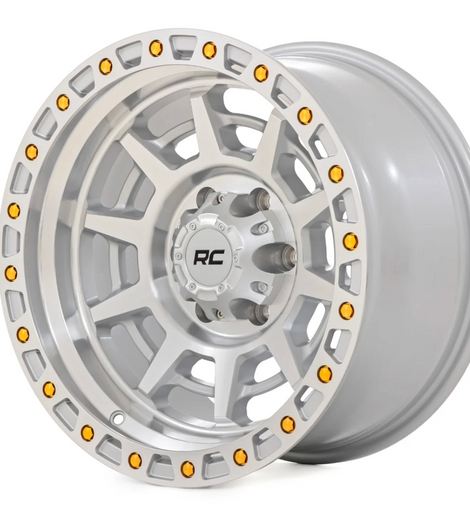 Rough Country 85 Series Wheel Simulated Beadlock | Full Machine | 17x9 | 5x5 | -12mm