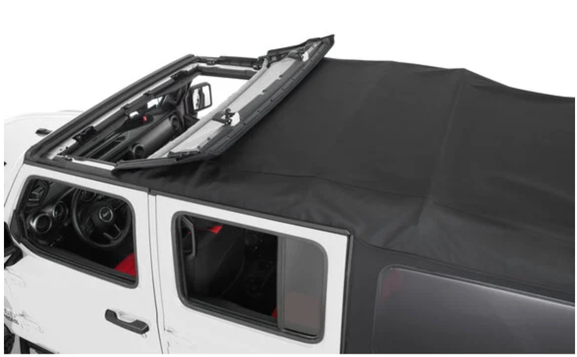 QuadraTop Premium Twill Complete Top, 2018 Current JLU Wrangler, Premium Black Twill