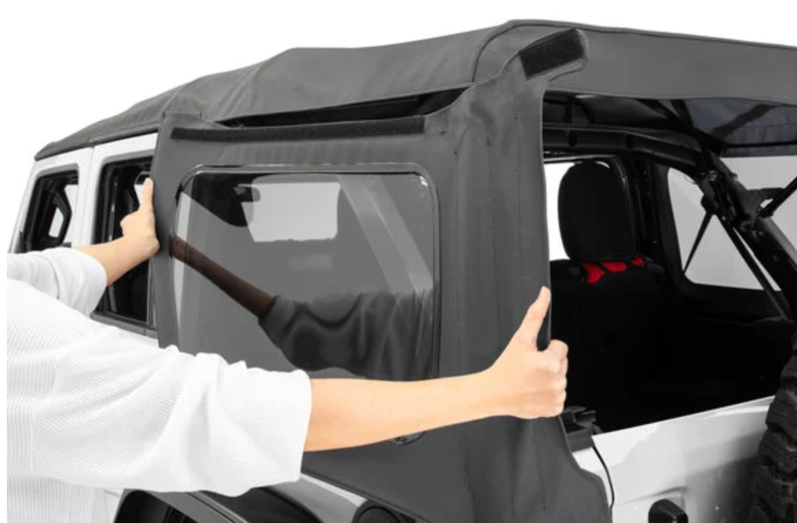 QuadraTop Premium Twill Complete Top, 2018 Current JLU Wrangler, Premium Black Twill