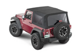 QuadraTop Premium Twill Complete Top, Tinted Glass, 07-18 Jeep JK 2 Dr, Premium Black Twill