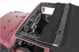 QuadraTop Premium Twill Complete Top, Tinted Glass, 07-18 Jeep JK 2 Dr, Premium Black Twill