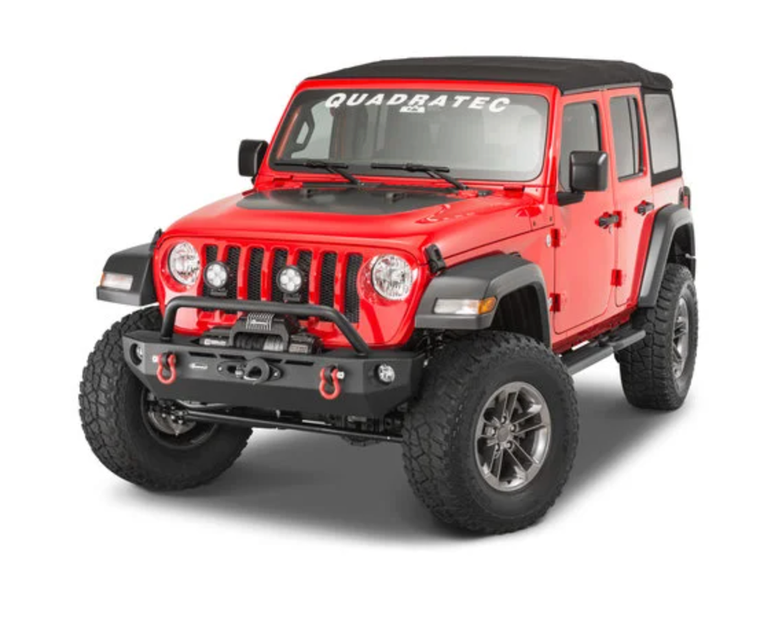 Quadratec QRC Front Winch Ready Bumper Stubby Without Winch Jeep Wrangler JL and Gladiator JT