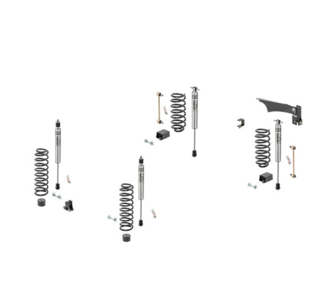 Quadratec 3.5” Coil Spring Suspension Kit with FOX IFP Mono-Tube Shocks for 07-18 Jeep Wrangler JKU  Unlimited