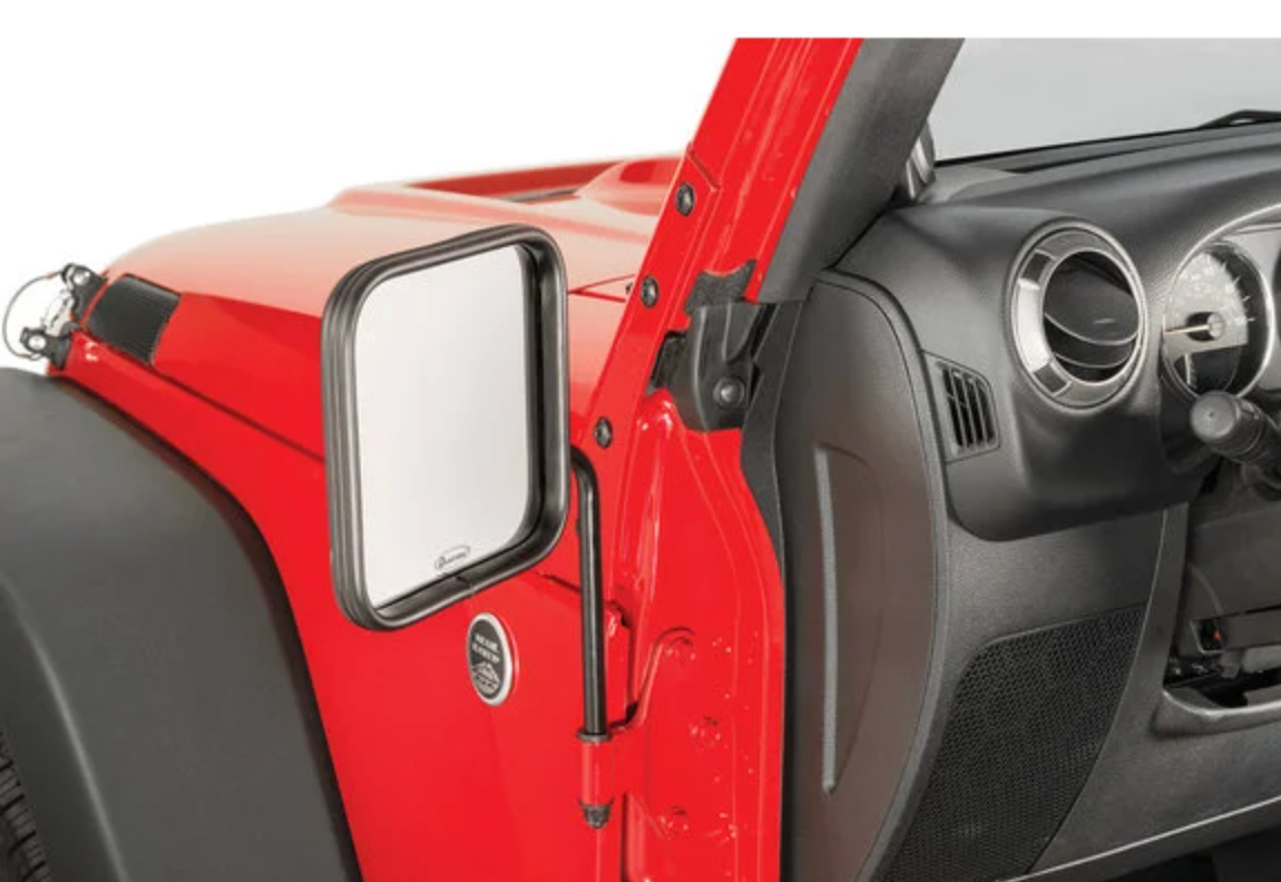 Quadratec Adventure Mirrors - Square Head for 76-26 Jeep Wrangler JL, JK, TJ, YJ, CJ & Gladiator JT