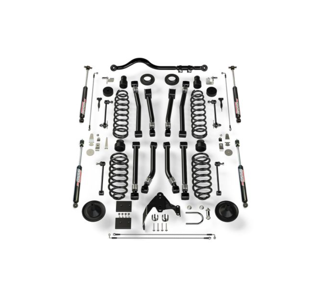 TeraFlex 4 inch suspension lift system with Alpine short control arms and 9550 VSS shocks for Jeep Wrangler JK Unlimited 4-door