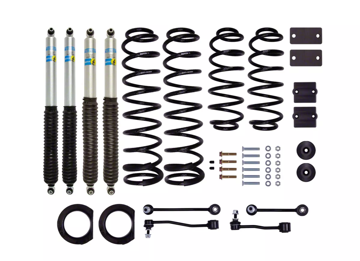 Bilstein B8 5100 Series Front and Rear Shocks for 1.50 to 2.50-Inch Lift (18-26 Jeep Wrangler JL 4-Door w/o Winch, Excluding Rubicon)