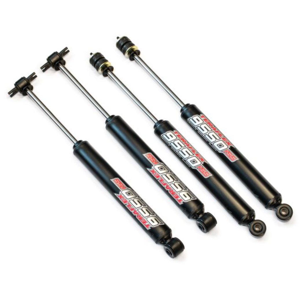 TeraFlex 9550 VSS Twin-Tube Shock Kit for Jeep Wrangler JK and JKU with 2.5 inch lift suspension systems
